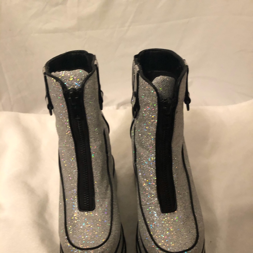 Silver Glitter Platforms